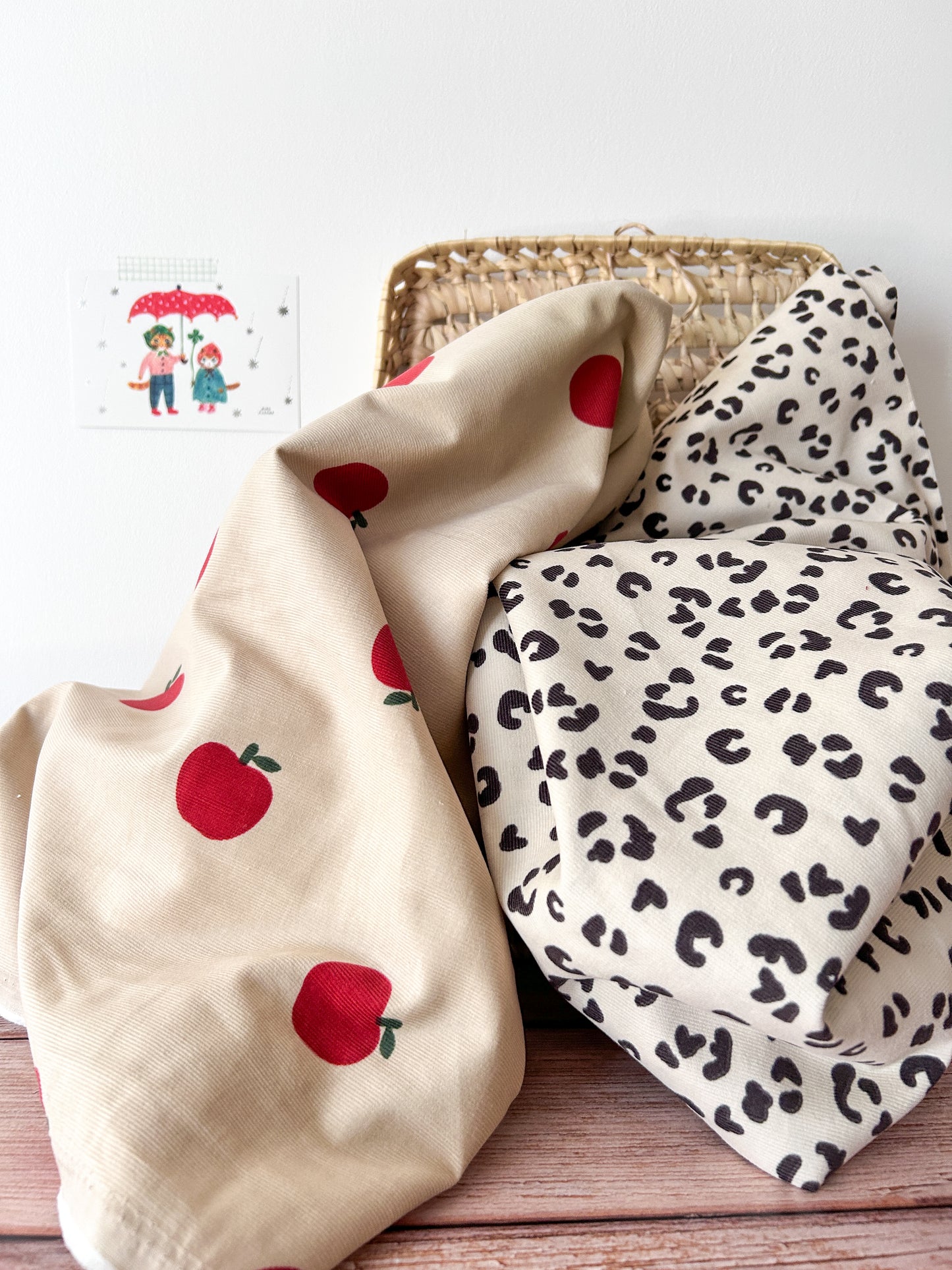 Tissu Velours Côtelé Milleraies Léopard