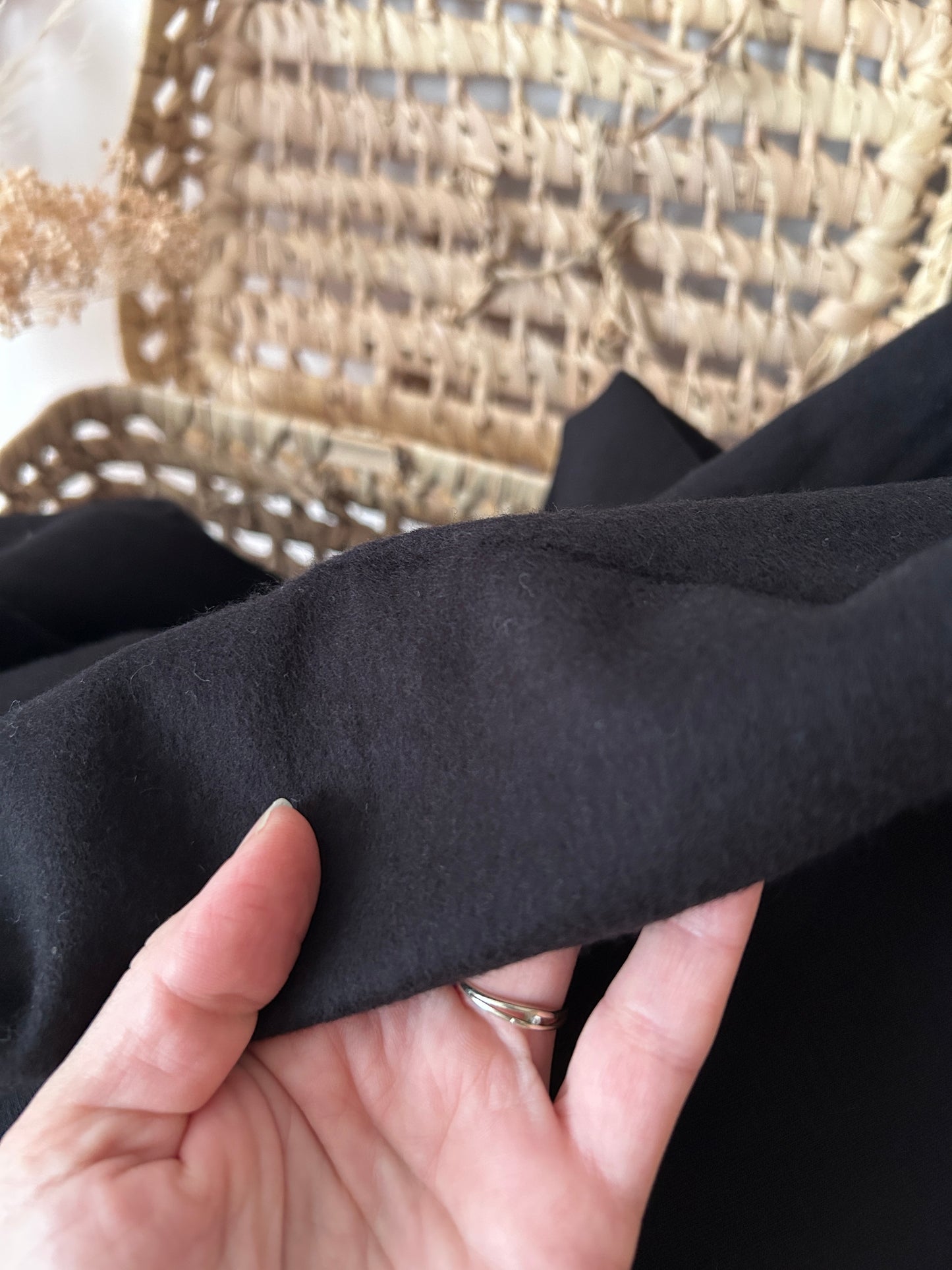 Tissu sweat french terry coloris noir