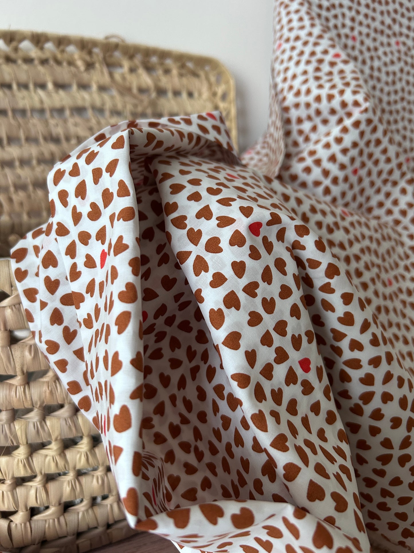 Tissu popeline cœur