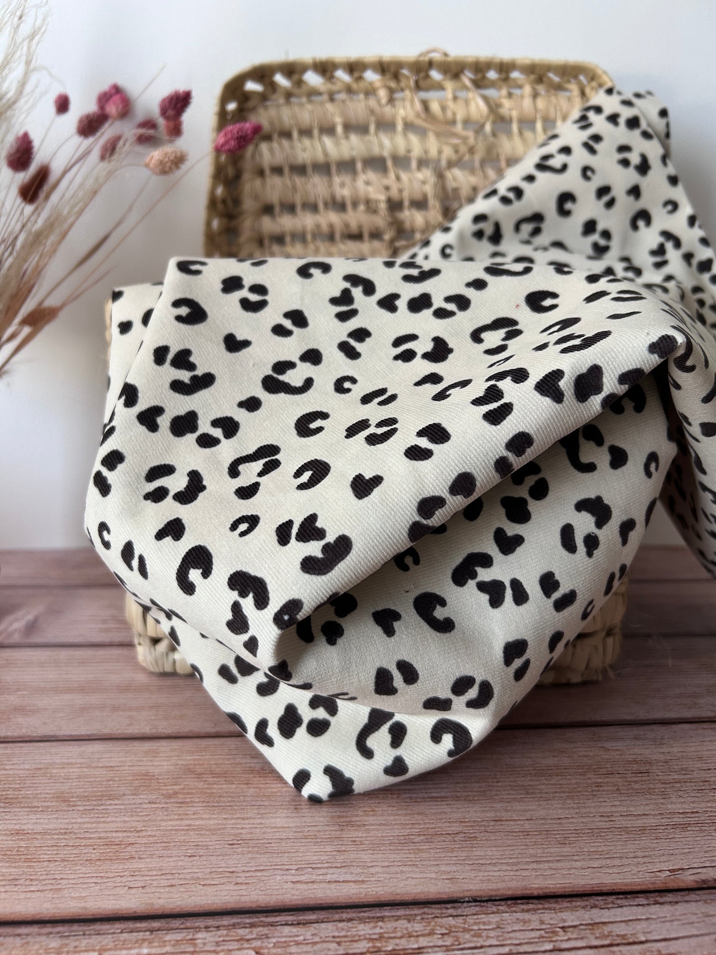 Tissu Velours Côtelé Milleraies Léopard