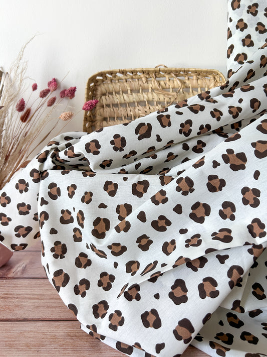 Tissu Popeline Léopard