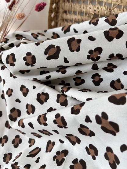 Tissu Popeline Léopard