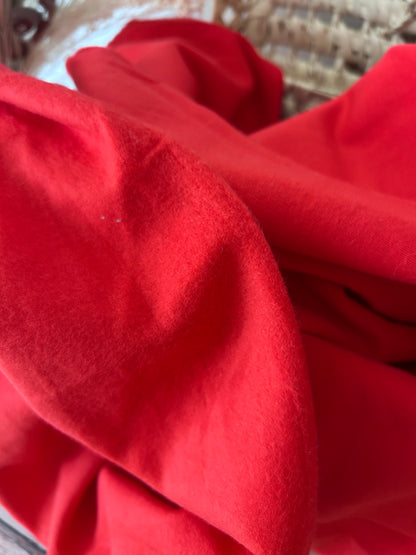 Tissu sweat french terry rouge