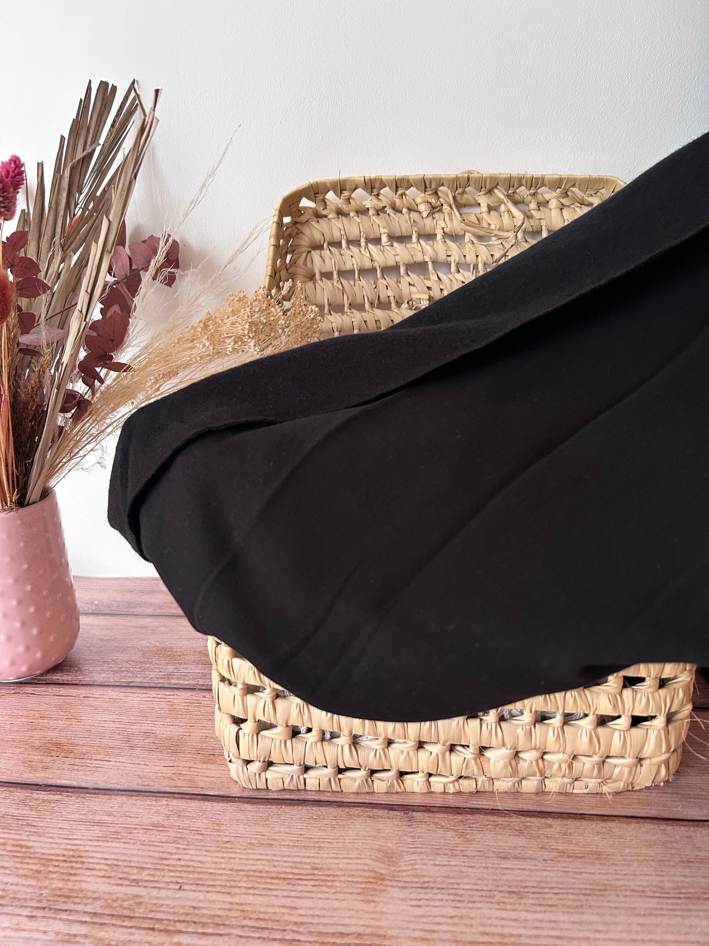 Tissu sweat french terry coloris noir