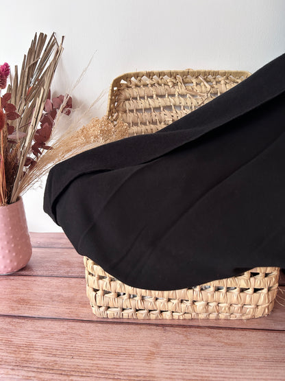 Tissu sweat french terry coloris noir