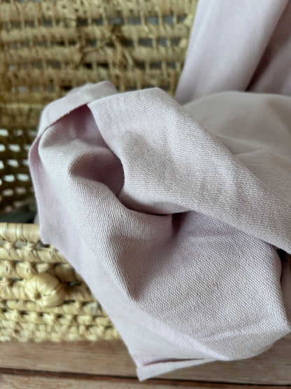 Tissu sweat french terry non brossé - coloris lilas poudré