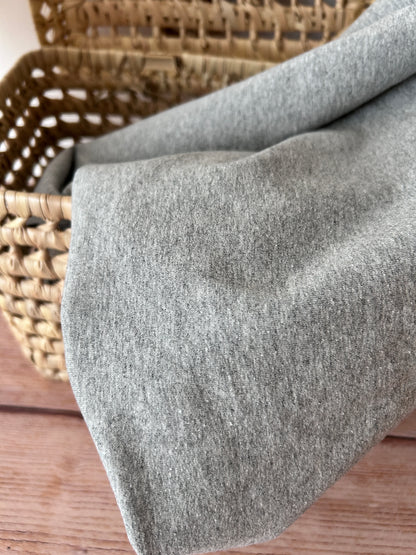 Tissu sweat french terry non brossé - coloris gris chiné