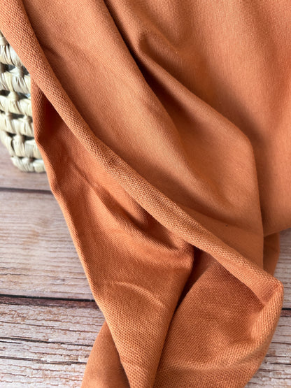 Tissu sweat french terry non brossé - coloris noisette