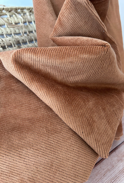 Tissu velours cotelé coloris cognac