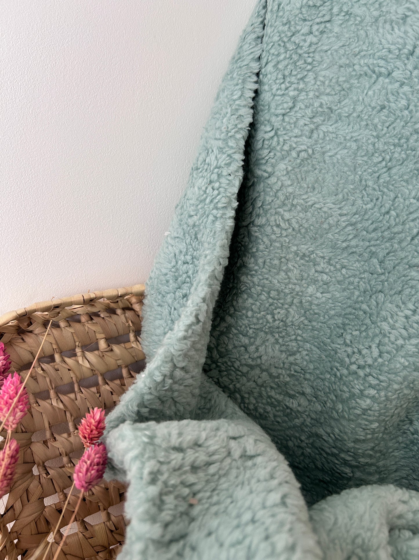 Tissu sherpa coloris vert sauge