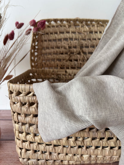 Tissu jersey côtelé coloris sable