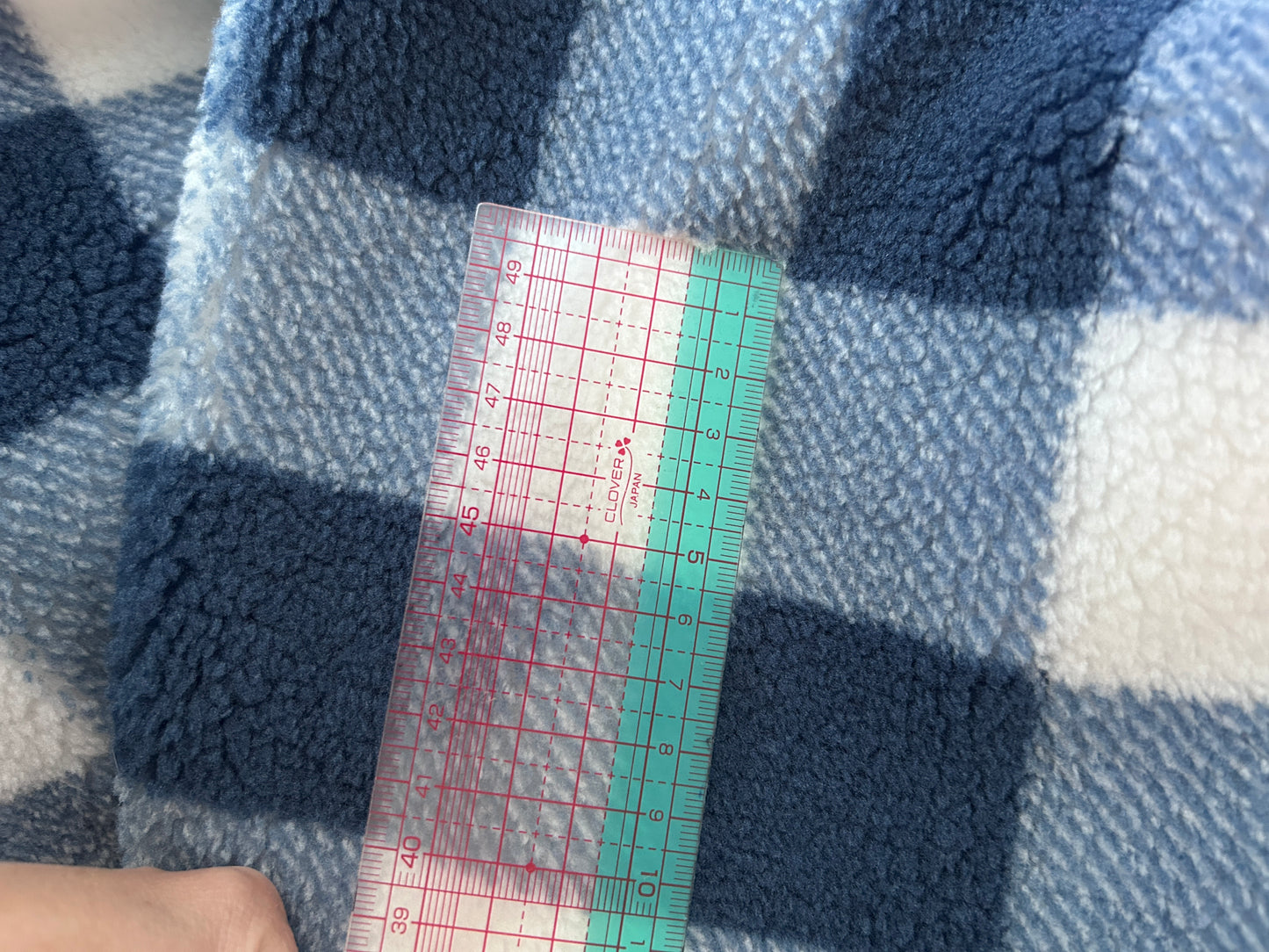 Tissu Sherpa à Carreaux Bleus