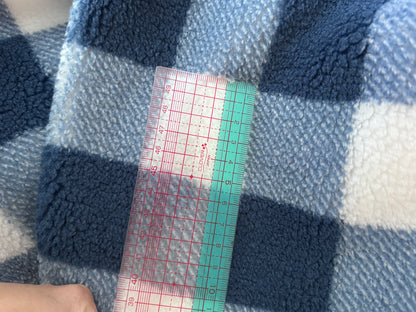 Tissu Sherpa à Carreaux Bleus