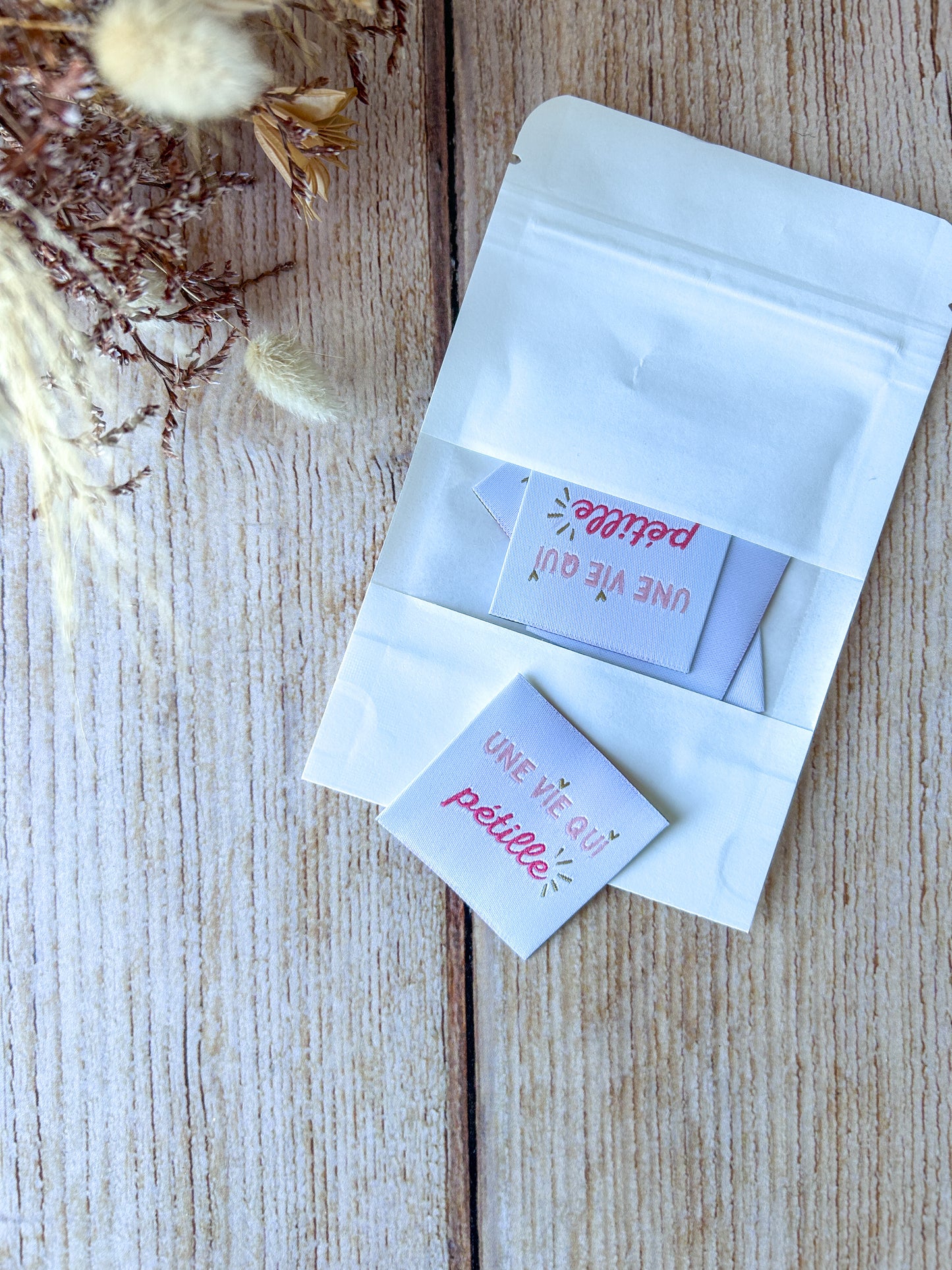 Etiquettes à coudre « Une vie qui pétille »