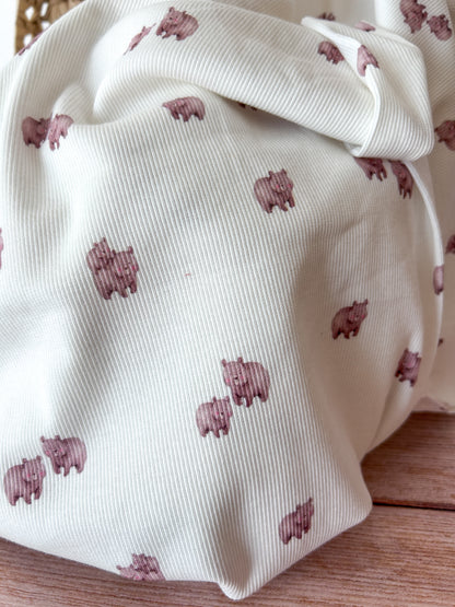 Jersey côtelé motif ourson