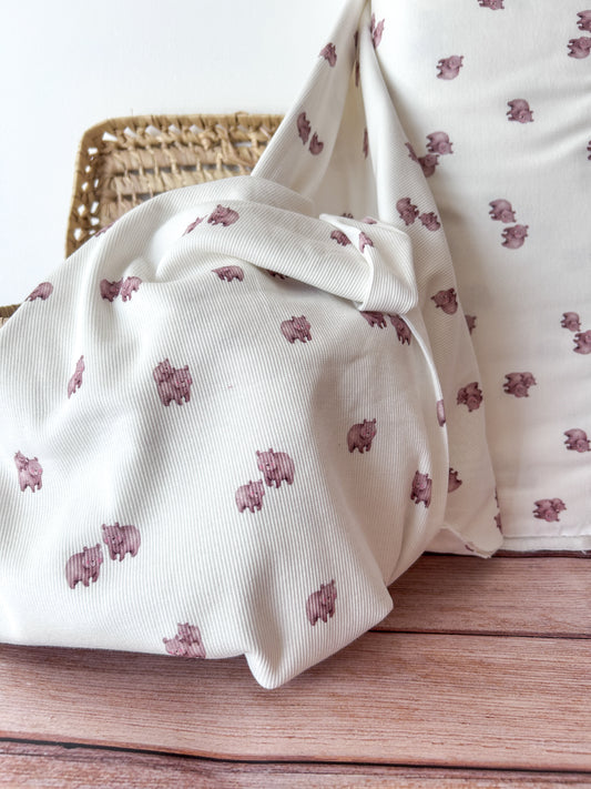 Jersey côtelé motif ourson