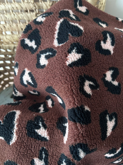 Tissu fausse fourrure léopard marron