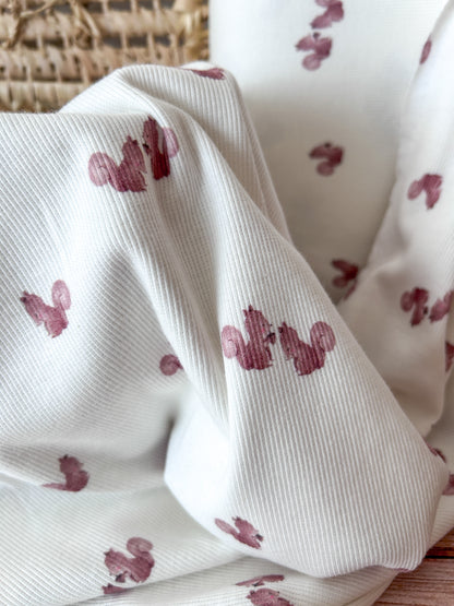 Jersey côtelé motif écureuil