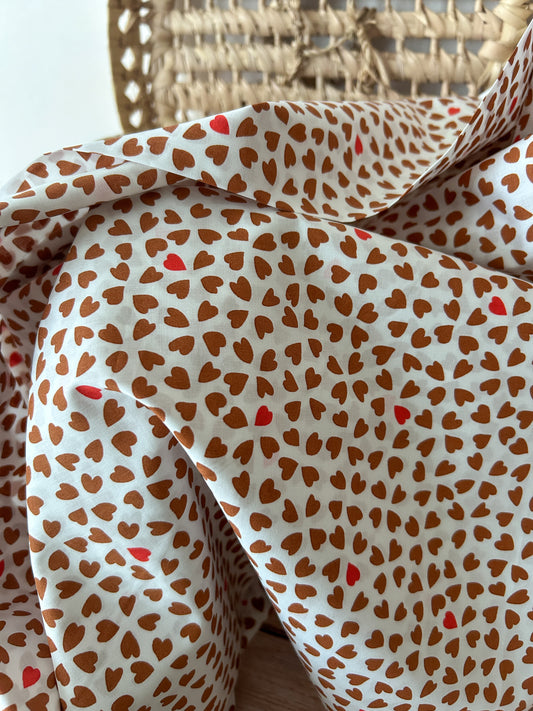 Tissu popeline cœur